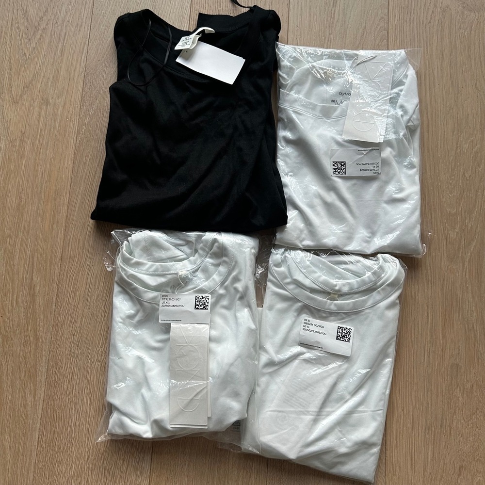 4 H&M T-Shirts Women Size L-XXL Short Sleeve Crew Neck Drymove Activewear Cotton